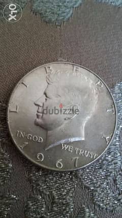 USA Half Dollar Silver Coin President John Kennedy Memorial year 1967