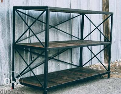 [ Vintage industrial steel - TV / bookcase unit ]