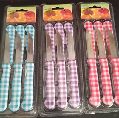 Colorful fruits knives 6 pieces set 2$