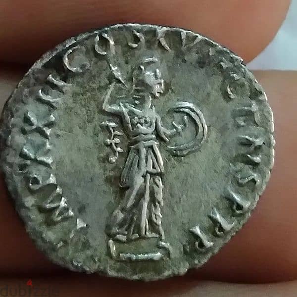 Ancient Silver Denarius Coin for Emperor Domitian year 81 AD 1