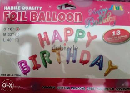 13Pcs Happy Birthday Foil Letter Balloon Party Decorations