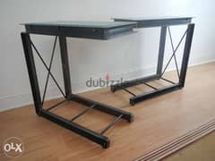 [Contemporary heavy industrial - side Tables industrial Steel & Glass]
