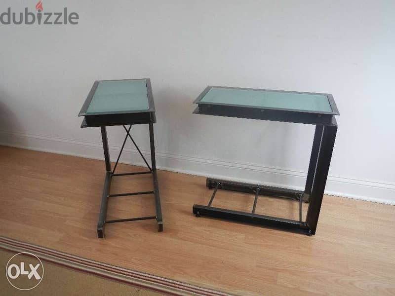 [Contemporary heavy industrial - side Tables industrial Steel & Glass] 2