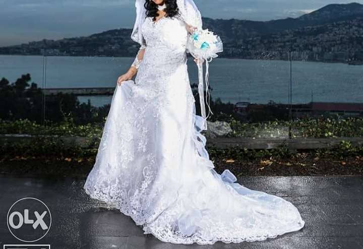 فستان عرس Wedding dress used one time, hand made very good condition 1