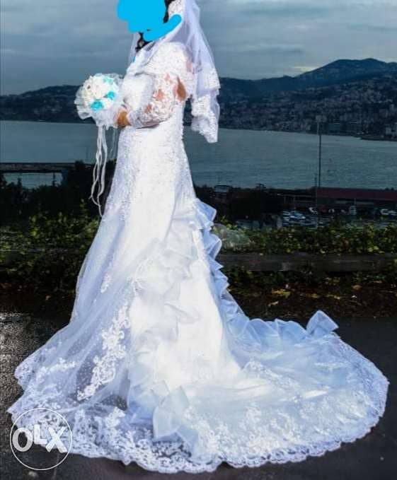 فستان عرس Wedding dress used one time, hand made very good condition 4