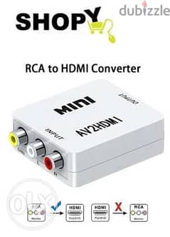 Converter Adapter, 1080p Video Upscaler HD, AV2HDMI 0