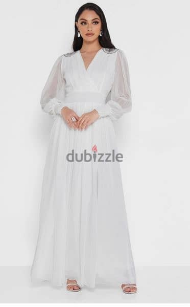 Ruffle sleeve white dress Size small 0
