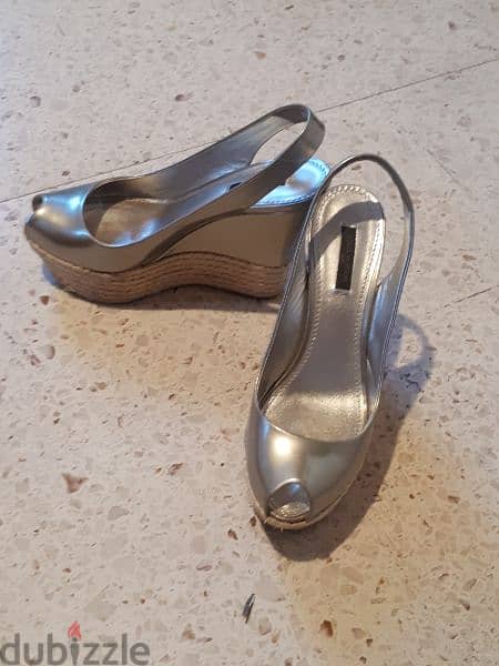 Louis Vuitton silver sandal,size 38 0