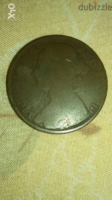 UK Penny Queen Victoria year 1882 عملة ملكة بريطانيا فكتوريا عام