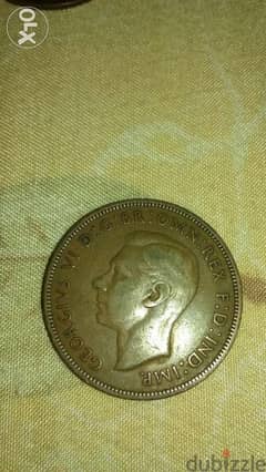 UK English King George Penny Bronze year 1948