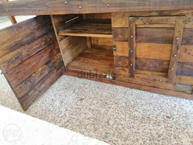 Vintage large wood table massive طاولة سفرة خشب 5