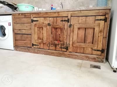 Wood pallets vitrin rustic style خزاين مطبخ للمجلى خشب