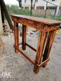 Wood hight table vintage style طاولة مدخل خشب شكل قديم