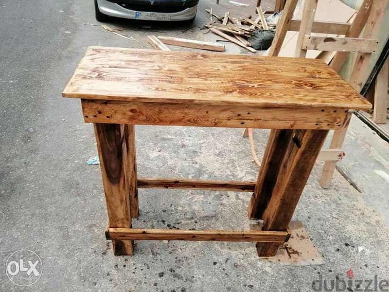 Wood hight table vintage style طاولة مدخل خشب شكل قديم 1