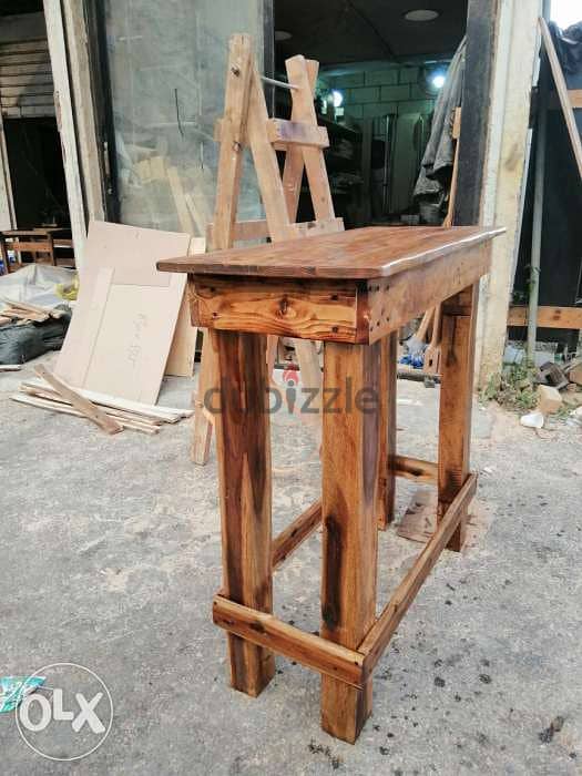 Wood hight table vintage style طاولة مدخل خشب شكل قديم 2