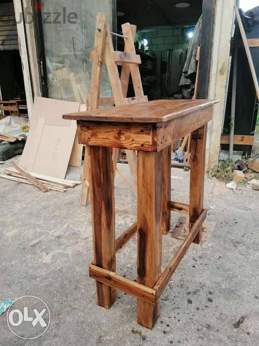 Wood hight table vintage style طاولة مدخل خشب شكل قديم 4