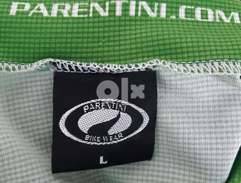 Original "Parentini" Green Cycling Jersey Size Men's Large كنزة بسكليت 5