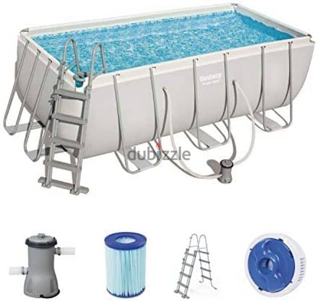 4 x 2 x 1.22 m Pool bestway with filter pump ladder intex بركة 1