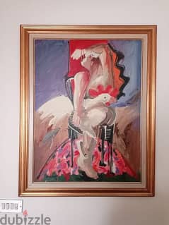 Oil painting on canvas by Missak Terzian 1987( Le tapis rose)