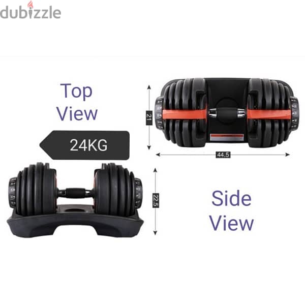 Pair of Adjustable Dumbbells 2.5Kg To 24Kg each 4