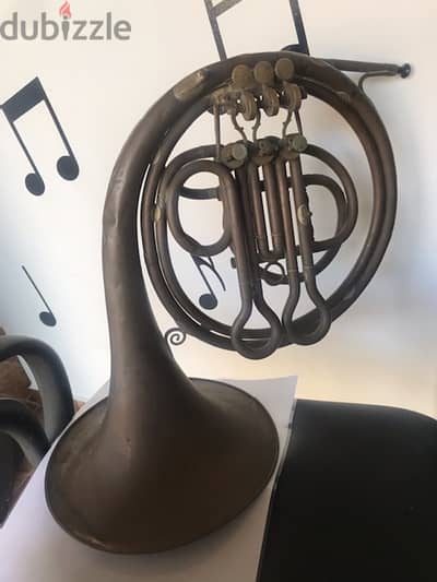 old antique cooper french horn بوق نحاس قديم انتيك