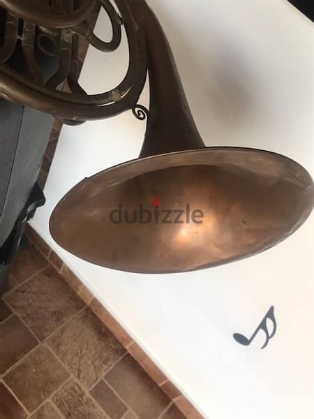 old antique cooper french horn بوق نحاس قديم انتيك 3