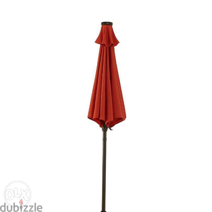 Better Homes & Gardens 7' Red Half-Round Patio Umbrella Solar Light 3
