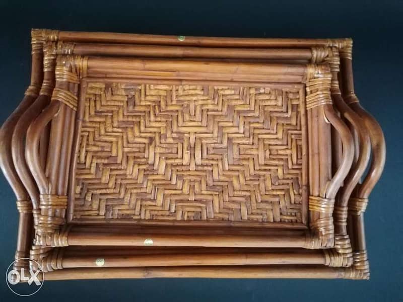 Bamboo tray set of 3 5