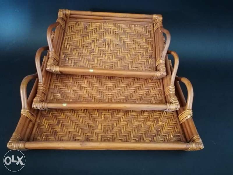 Bamboo tray set of 3 7