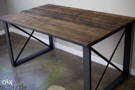 [ Contemporary industrial steel - Dining Table Desk ]