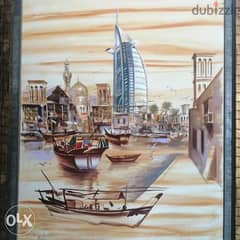 Painting for Dubai the old and new by famous artist qais salman 2005