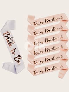 7pcs team bride pink body banner for 10$