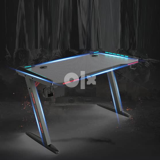 R5 Gaming Desk With Led Lights, Headset Holder & Cup Holder 2