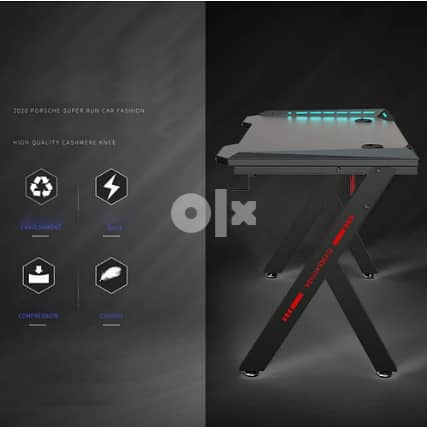R5 Gaming Desk With Led Lights, Headset Holder & Cup Holder 4