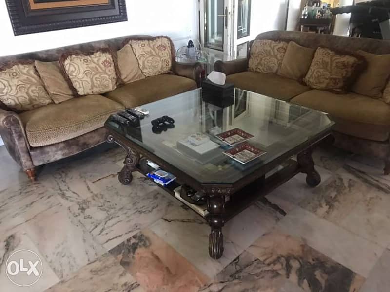 large living room table with double glass 1