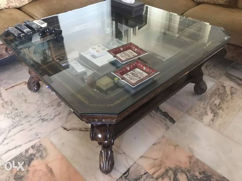large living room table with double glass 3