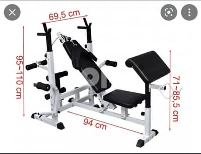 Home Gym Bench Heavy-duty 03027072 بنش يتضمن جميع الحركات الرياضية