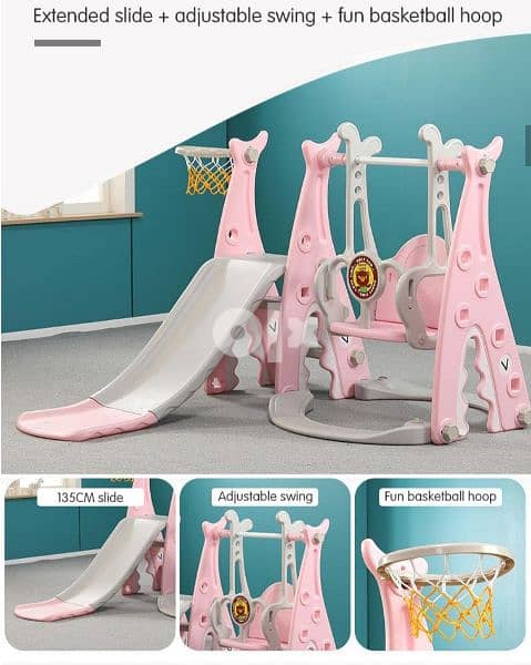 kids slide with swing مرجوحة و زحليطة 3