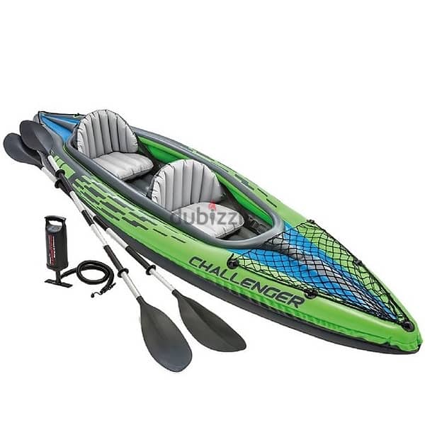 intex challenger k2 inflatable canoe set 1