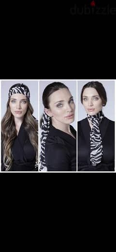 zebra scarf multiuses 15*160cm 100% silk 0