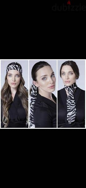 zebra scarf multiuses 15*160cm 100% silk 1=7$ or 3= 15$