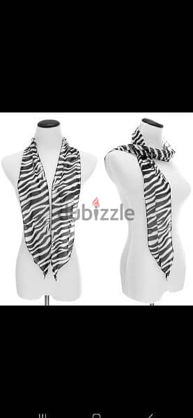 zebra scarf multiuses 15*160cm 100% silk 4