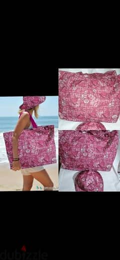 set beach bag and hat only pink 0