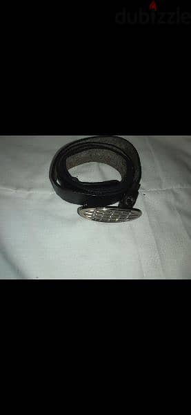 men belt black leather grey buckle 2