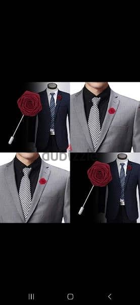 men pin flower wine colour velvet