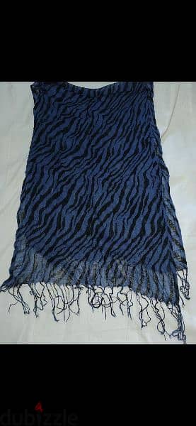 scarf linen blue & black 70*170cm 4