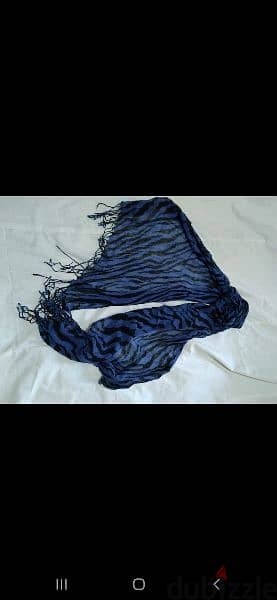 scarf linen blue & black 70*170cm 5