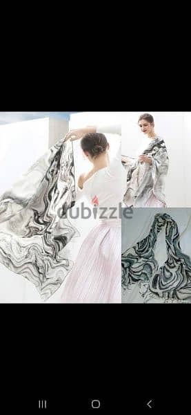 scarf grey white black linen 70*17cm 1=7$ or 3= 15$