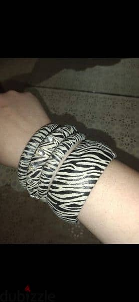 bracelet set of 4 bracelets zibra pattern with strass 2