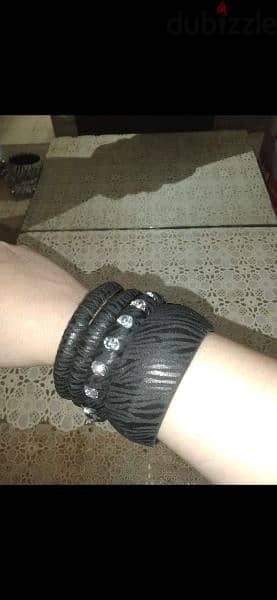 bracelet set of 4 bracelets zibra pattern with strass 3